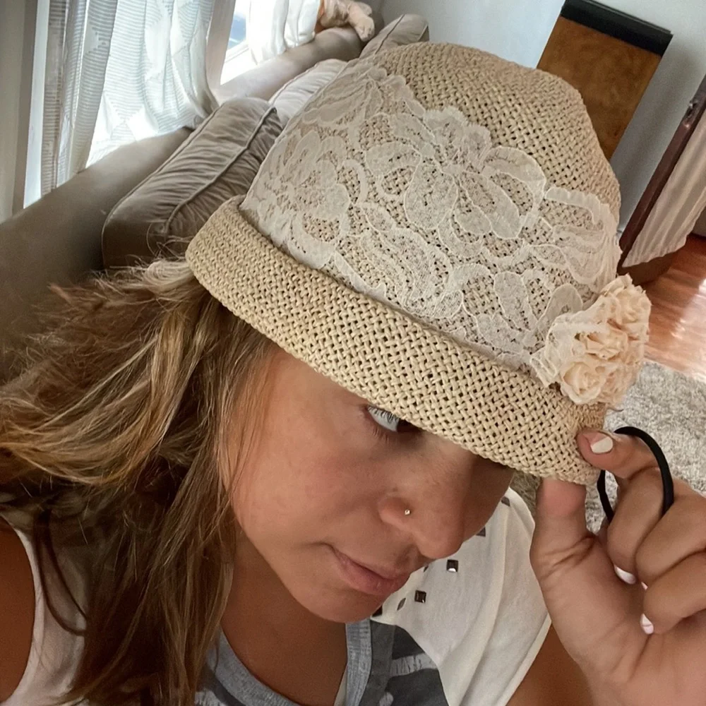 Janie’s Hand Dyed Gadsby Straw Hat - Picture 4 of 7